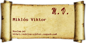 Miklós Viktor névjegykártya