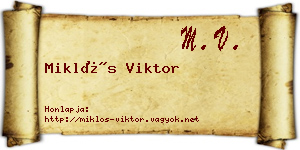 Miklós Viktor névjegykártya